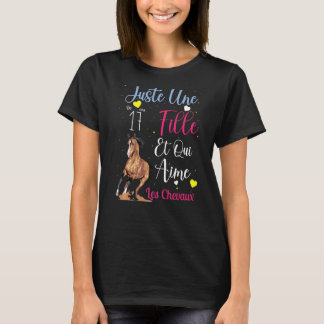 Girl Who Loves Horses Girl 17 Years Birthday T-Shirt