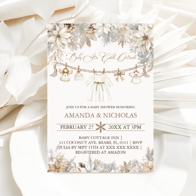 Girl Winter Baby It's Cold Outside Baby Shower Invitation (Creator Uploaded)