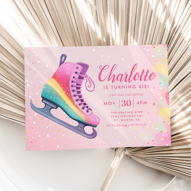 Girl Winter Ice Skating Birthday Party Invitation (Creator Uploaded)