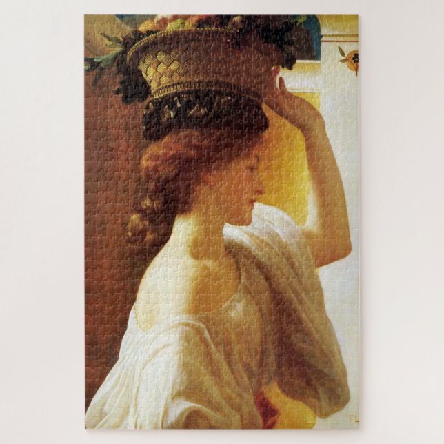 Girl With a Basket of Fruit (by Frederic Leighton) Jigsaw Puzzle (Vertical)