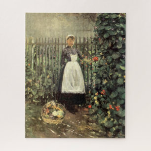 Girl With a Basket of Vegetables in a Garden Jigsaw Puzzle