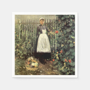 Girl With a Basket of Vegetables in a Garden Napkin