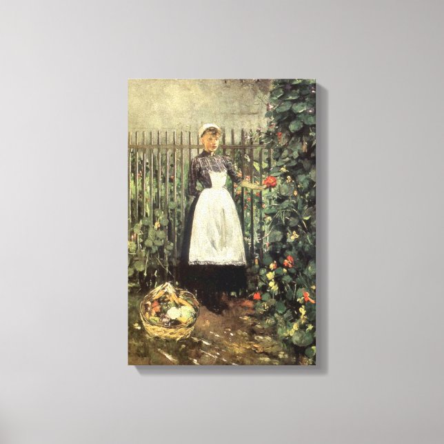 Girl With a Basket of Vegetables (Olga Boznanska) Canvas Print (Front)