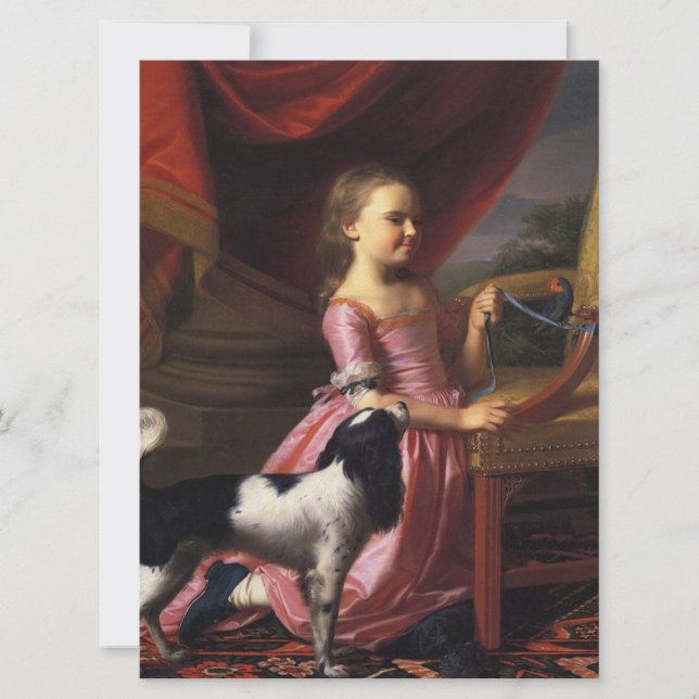 Girl with a Bird and a Dog (John Singleton Copley) Card (Front)