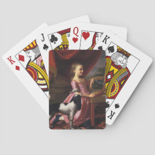 Girl with a Bird and a Dog (John Singleton Copley) Playing Cards