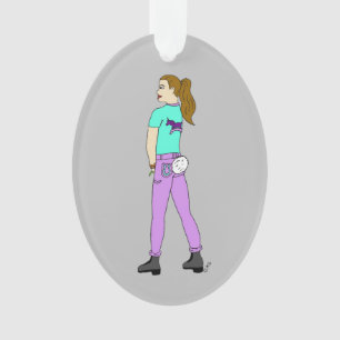 girl with a bunny tail   ornament