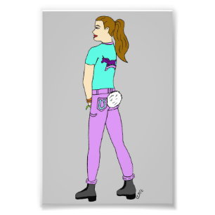 girl with a bunny tail photo print