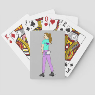 girl with a bunny tail   playing cards