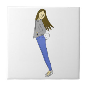 girl with a bunny tail  tile