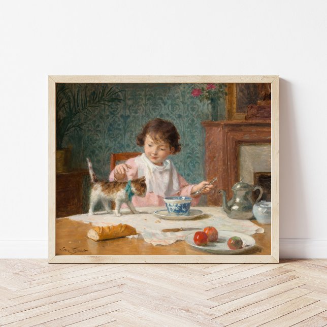 Girl with a Cat | Victor Gabriel Gilbert Poster (Creator Uploaded)