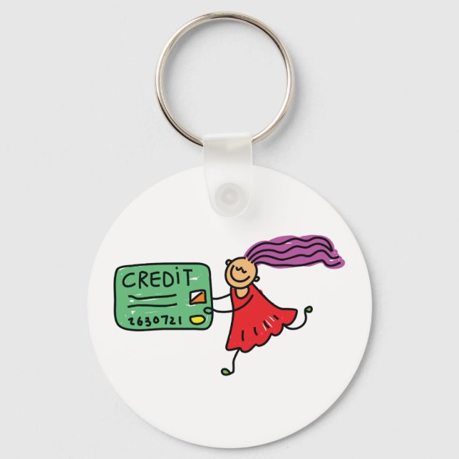 Girl With A Credit Card Keychain (Front)