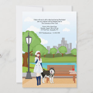 Girl With A Dog Invitation