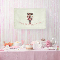 Girl with A Frog Doll Cute Whimsical Birthday