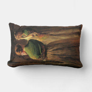 Girl With a Green Shawl (by Joseph DeCamp) Lumbar Pillow