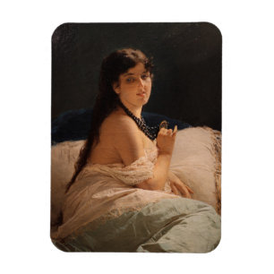 Girl with a Medallion (by Gerolamo Induno) Magnet