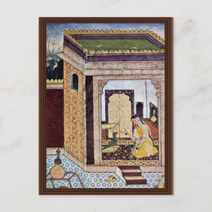 Girl With A Parrot By Indischer Maler Um 1580 (Bes Postcard