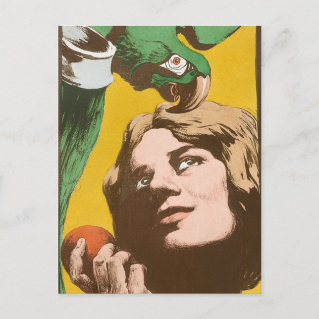 Girl with a Parrot  Postcard (Front)