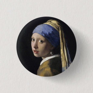 Girl with a Pearl Earring 1 Inch Round Button