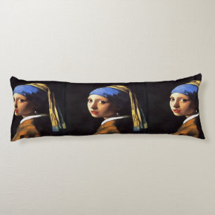 Girl with a Pearl Earring After Johannes Vermeer Body Pillow