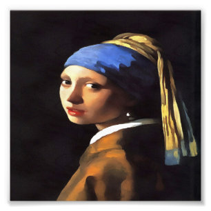 Girl with a Pearl Earring After Johannes Vermeer Photo Print