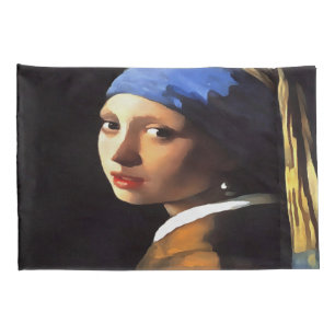 Girl with a Pearl Earring After Johannes Vermeer Pillowcase