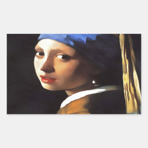 Girl with a Pearl Earring After Johannes Vermeer Sticker