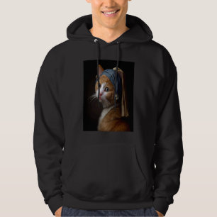 Girl With a Pearl Earring as a Ginger Cat Hoodie