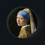 Girl with a Pearl Earring by Johannes Vermeer 2 Inch Round Button<br><div class="desc">Girl with a Pearl Earring (ca. 1665) by Johannes Vermeer.</div>