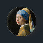 Girl with a Pearl Earring by Johannes Vermeer 2 Inch Round Button<br><div class="desc">Girl with a Pearl Earring (ca. 1665) by Johannes Vermeer.</div>