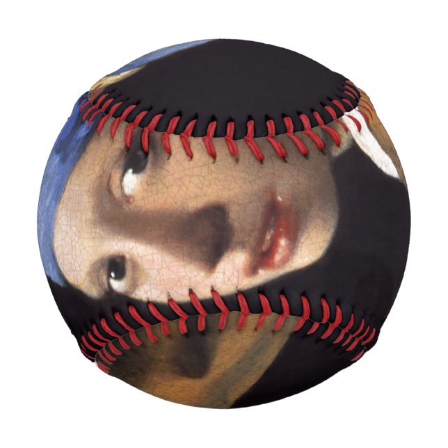 Girl With A Pearl Earring by Johannes Vermeer Baseball (Back)