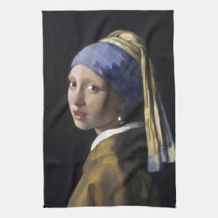 Girl with a Pearl Earring by Johannes Vermeer Kitchen Towel