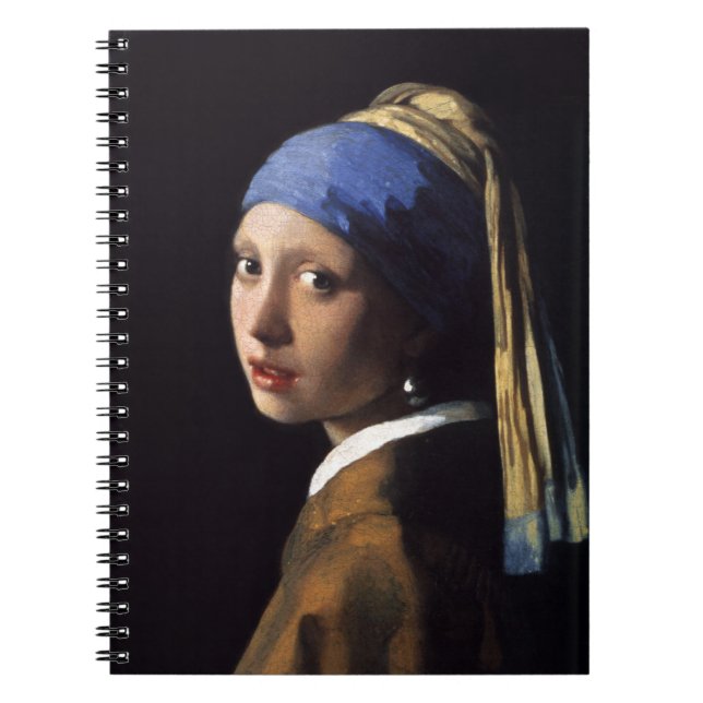 Girl With A Pearl Earring by Johannes Vermeer Notebook (Front)