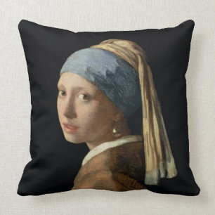 Girl with a Pearl Earring, c.1665-6 (oil on canvas Throw Pillow