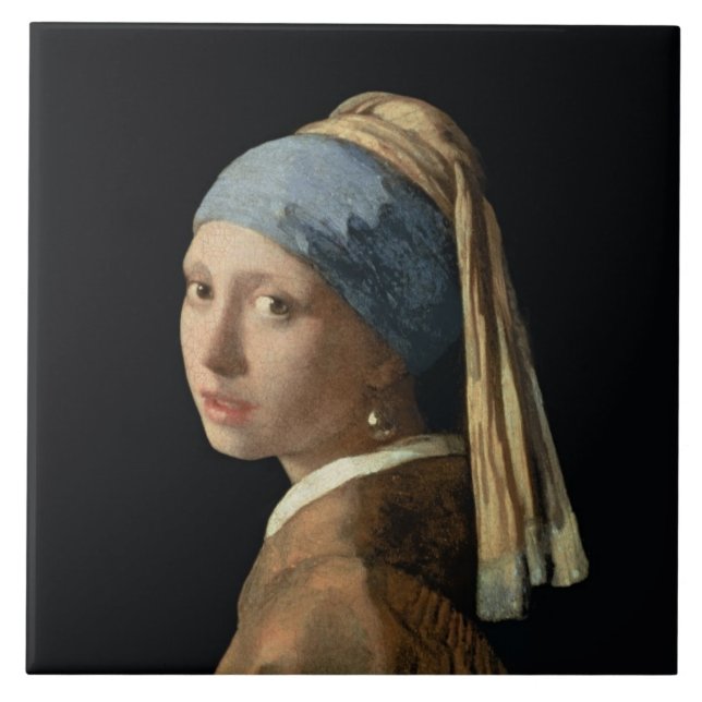 Girl with a Pearl Earring, c.1665-6 (oil on canvas Tile (Front)