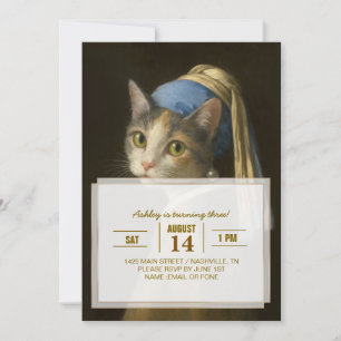Girl with a Pearl Earring Cat                      Invitation