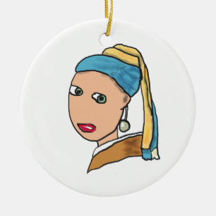 Girl With A Pearl Earring Ceramic Ornament