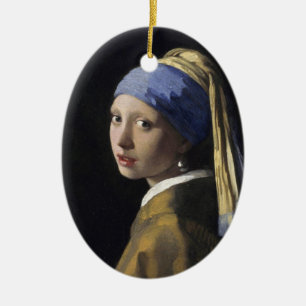 Girl with a Pearl Earring Ceramic Ornament