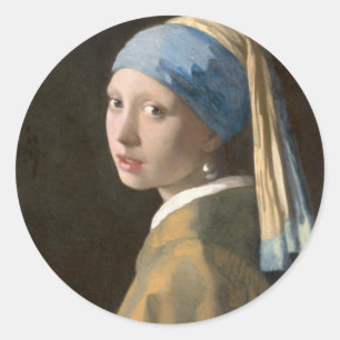 Girl with a Pearl Earring Classic Round Sticker