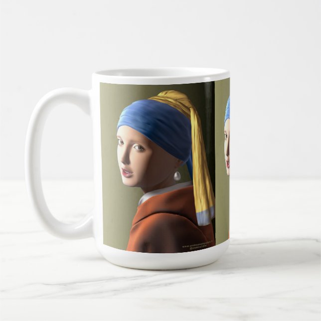 Girl with a pearl earring  coffee mug (Left)