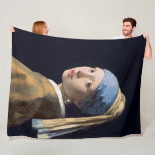 Girl with a Pearl Earring Fleece Blanket