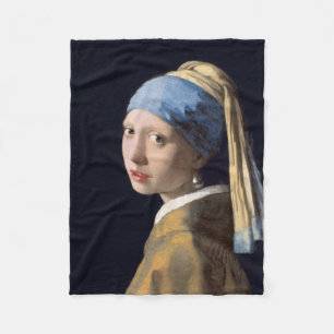 Girl with a Pearl Earring Fleece Blanket