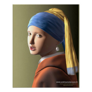 Girl with a pearl earring Glossy Poster