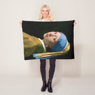 Girl with a Pearl Earring, Johannes Vermeer, 1665 Fleece Blanket