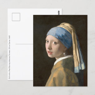 Girl with a Pearl Earring-Johannes Vermeer Art  Postcard