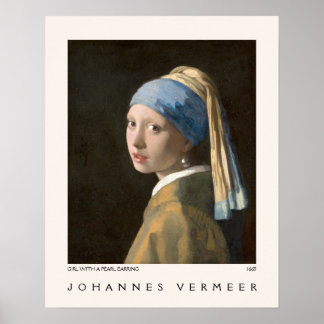 Girl with a Pearl Earring Johannes Vermeer Museum Poster