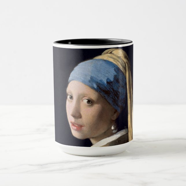 Girl with a Pearl Earring-Johannes Vermeer Small Mug (Center)