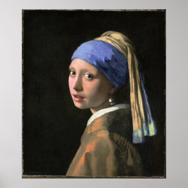 Girl with a Pearl Earring K.  Orooj Profoundism Poster (Front)