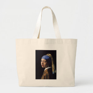 Girl with a Pearl Earring Large Tote Bag