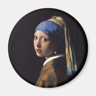 Girl with a Pearl Earring Painting by Vermeer Magnet