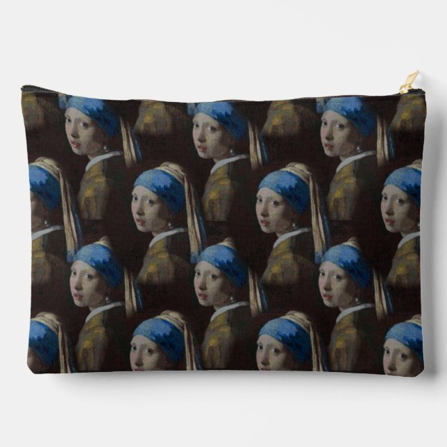 Girl With a Pearl Earring Painting Replica Pattern Accessory Pouch (Back)